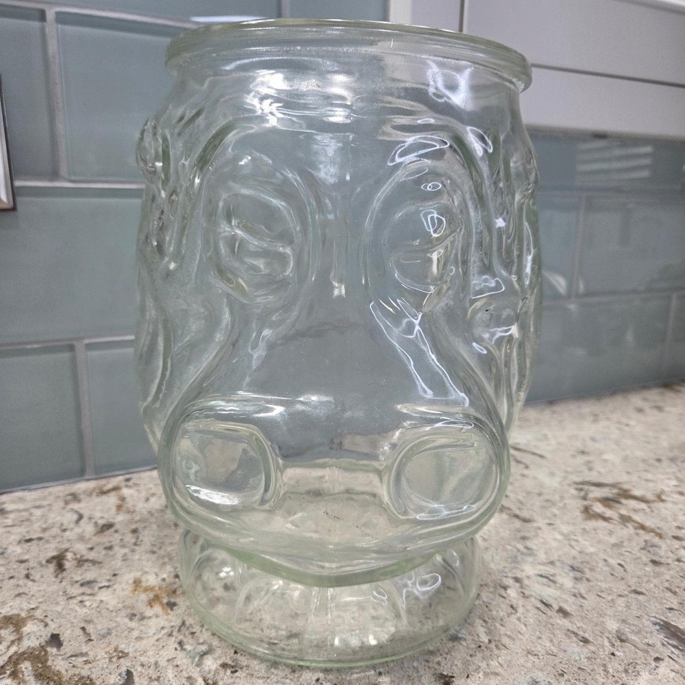 Vintage Libbys Hippo Big Top Circus Glass Cookie Jar Kitchen Decor No Lid